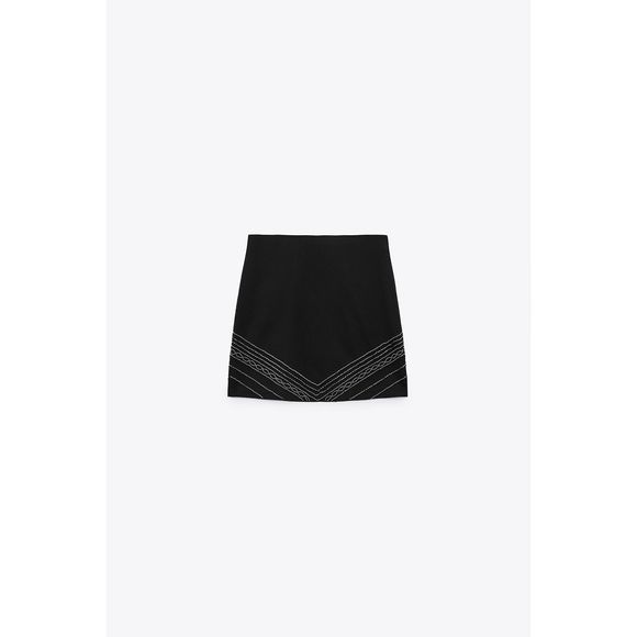 ZARA BEADED MINI SKIRT - Picture 5 of 5